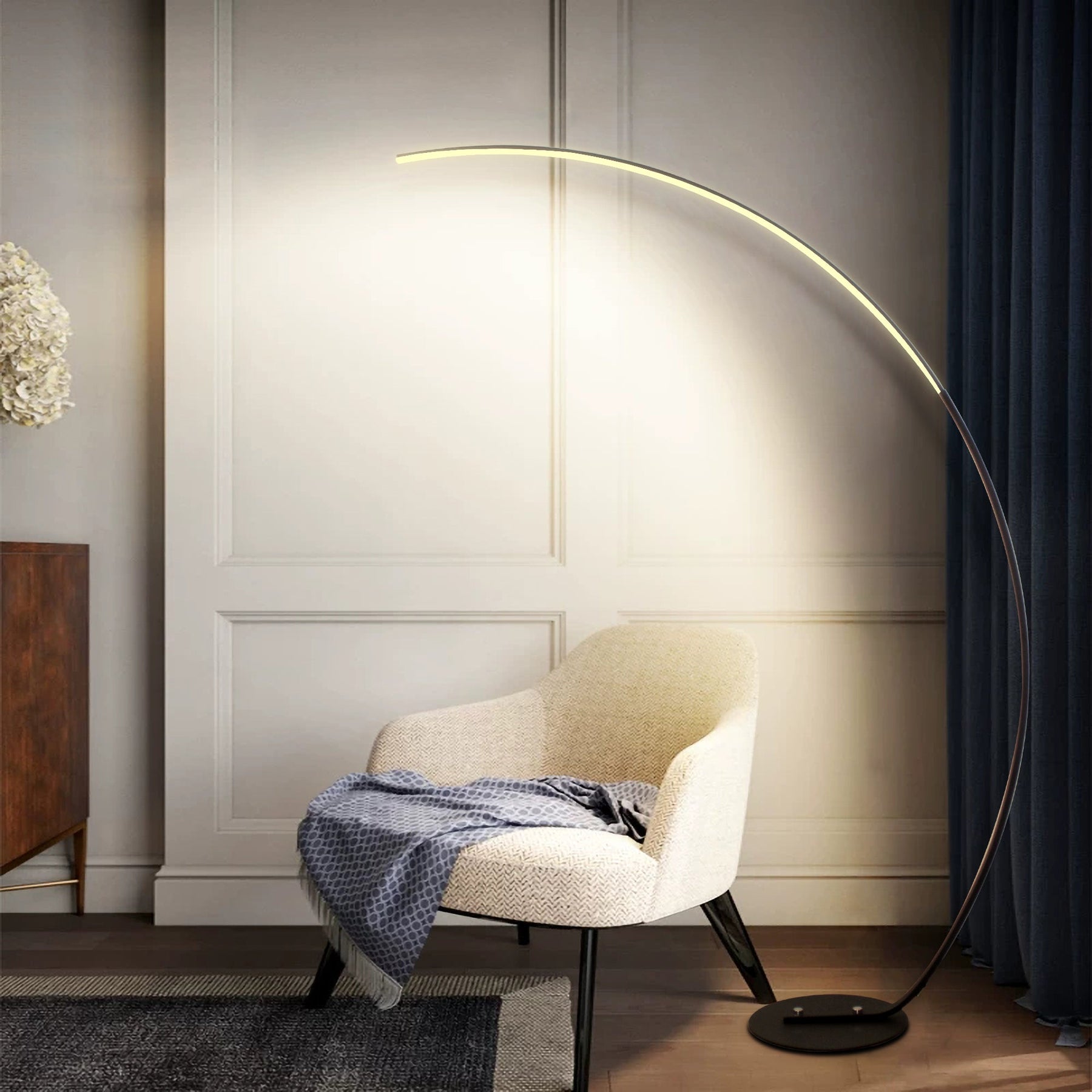 dimmable curved floor lamp