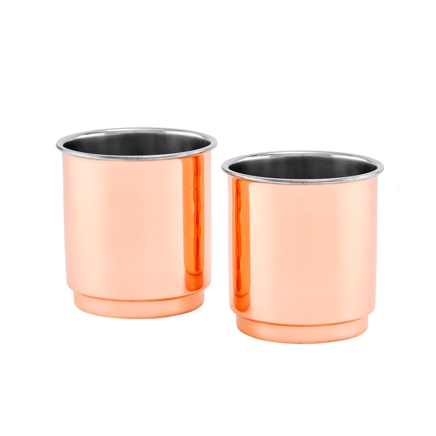 Copper + Stainless Steel Whiskey Tumblers // Set of 4