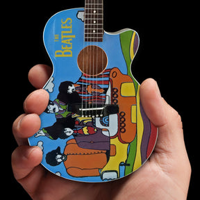 The Beatles // John Lennon + Yellow Submarine Mini Acoustic Guitar Replicas // Set of 2